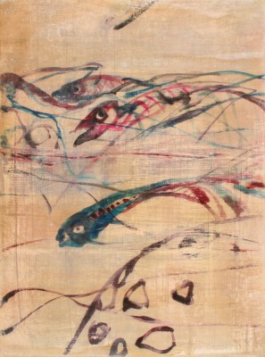 Tauchgang III , 2012. 30x40 cm, Öl auf Holz
