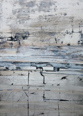 Fjäll , 2017. 80 x 110 cm, Öl/Schlagmetall auf Holz