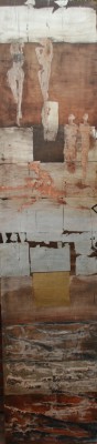 Fairy Tales II , 2010. 40x150 cm, Schlagmetall/Öl/Lack auf Holz
