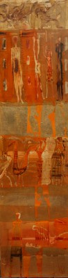 Fairy Tales VI , 2010. 40x150 cm, Schlagmetall/Öl/Lack auf Holz