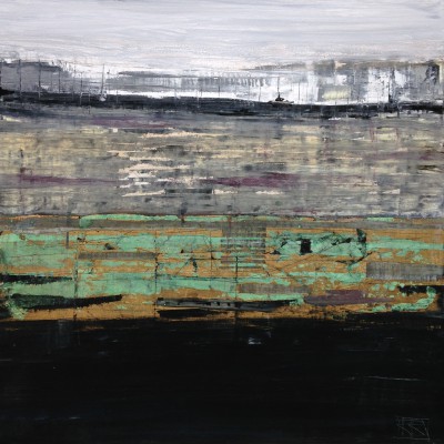 Hurtigruten , 2016. 80 x 80 cm, Öl/Lack-MT auf Leinwand