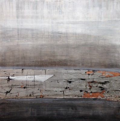 Sandbank , 2016. 80 x 80 cm, Öl/Lack-MT auf Leinwand