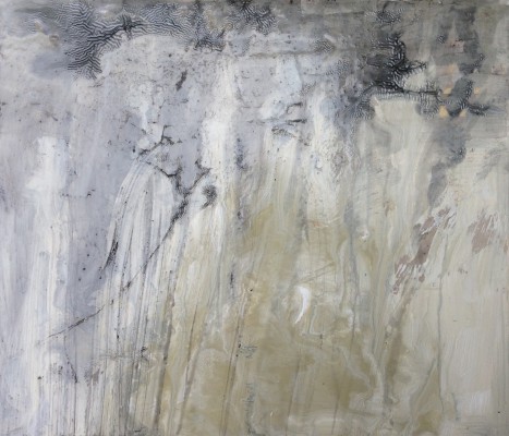 Nebelgestalten , 2016. 25 x 30 cm, Lack-MT auf Holz