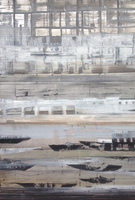 Schiffsverkehr , 2014. 120X180 cm, Öl/Alu-MT auf Leinwand