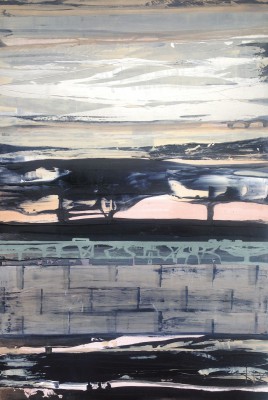 Sturmland , 2014. 80x120 cm, Öl/Lack/Alu-MT auf Holz