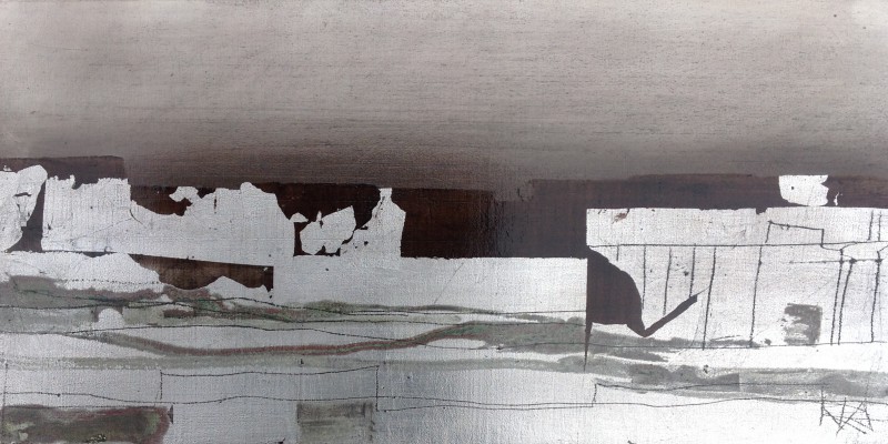 Reisebericht I , 2014. 20x40 cm, Alu/Lack-MT auf Holz
