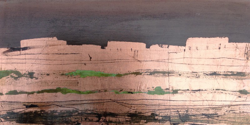 Resebericht IX , 2014. 20x40 cm, Alu/Lack-MT auf Holz