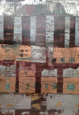 Stralsund , 2014. 70x100 cm, Öl/Lack/Schlagmetall-MT auf Holz