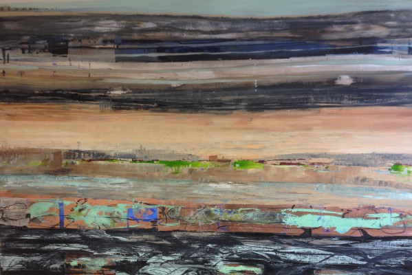 Wintersonnenwende  , 2016. 180 x 120 cm, Öl/Schlagmetall-MT auf Leinwand