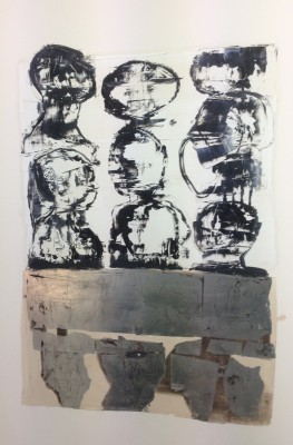 Chinesischer Nationalzirkus , 2016. 70 x 100 cm, Öl/Schlagmetall-MT auf Karton