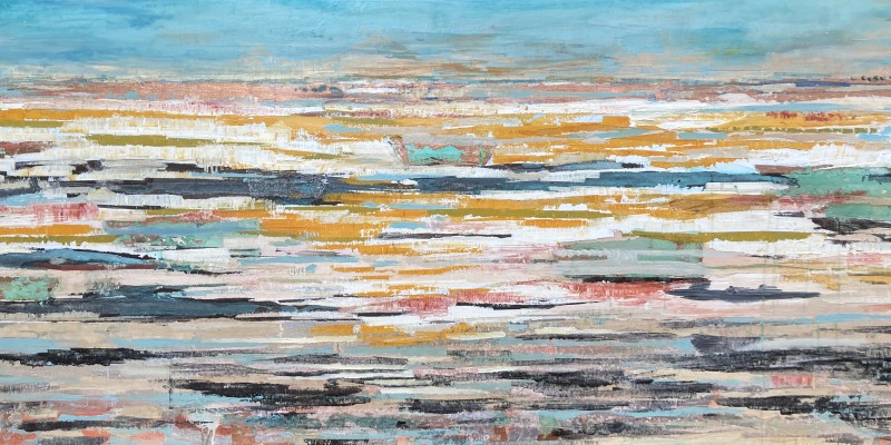 Dune , 2021. 160 x 70 cm Öl/Lack/Schlagmetall-MT auf Leinwand