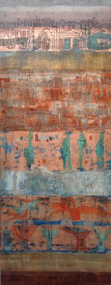 Roma , 2015. 50 x 180 cm, Öl/Lack/Schlagmetall auf Holz