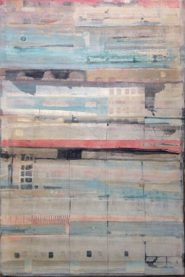 Metro , 2017. 80 x 120 cm, Öl/Schlagmetall-MT