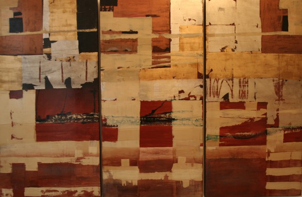Rotterdam (Triptychon) , 2009. 3x(60x120cm) Alu/Lack/Öl-MT auf Holz