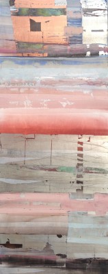 Dock , 2016. 60 x 150 cm, Öl/Schlagmetall-MT auf Holz