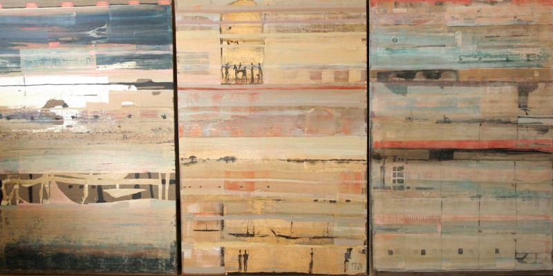 Istanbul (Triptychon) , 2009. 3x(80x100 cm) Öl/Lack-MT auf Holz