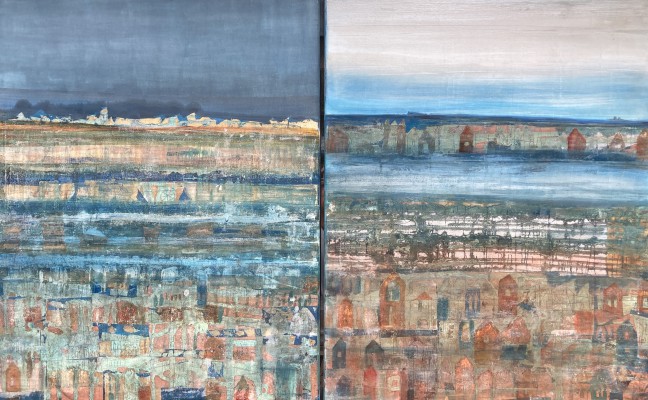 2 Abstrakte Landschaften , 2023. 2x(80 x 100 cm